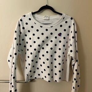 champion polka dot cropped sweatshirt